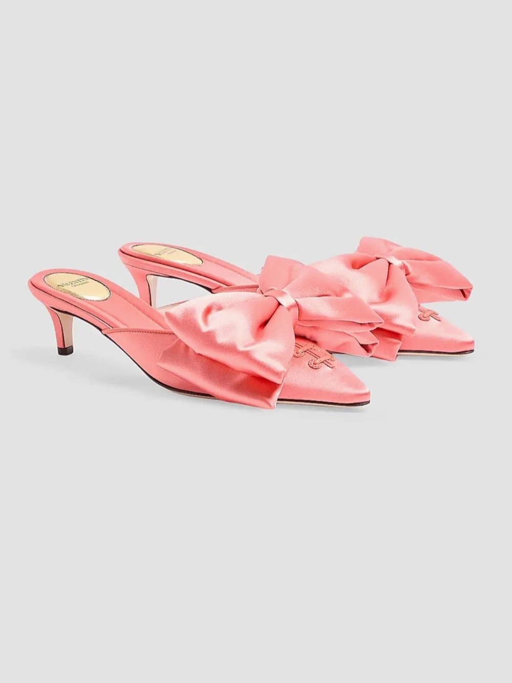 Valentino Garavani Yolande Satin 45mm Mules size 39EU in Salmon NIB